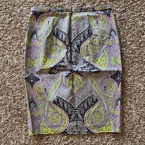 J. Crew Paisley Pencil Skirt